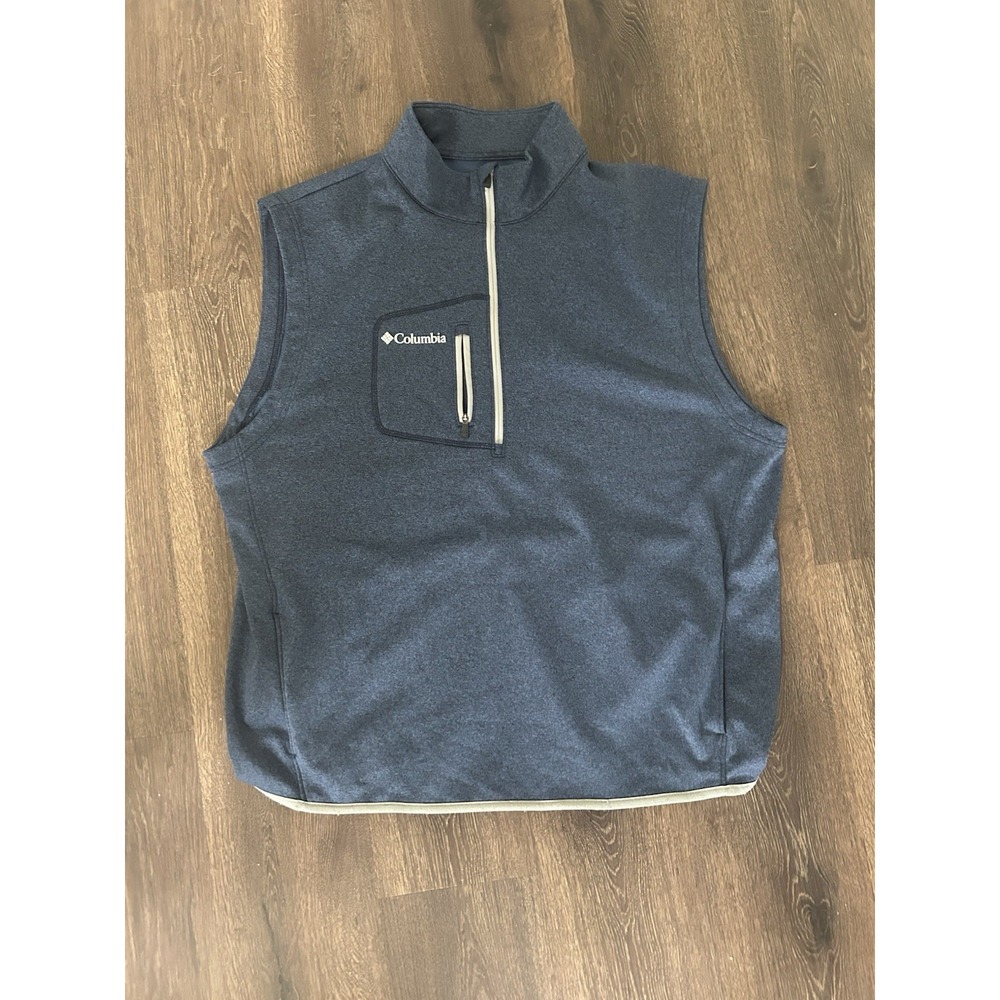 Columbia Golf Vest Men's XL Navy EUC MINT Preppy 1/4 Zip